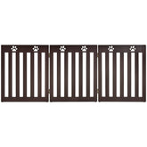 24 Inch Folding Wooden Freestanding Dog Gate with 360° Flexible Hinge for Pet