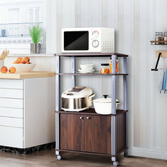 Multifunctional Rolling Kitchen Baker鈥檚 Rack with 2-Tier Shelf and Cabinet