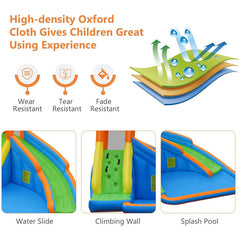 Kids Inflatable Water Slide Bouncing House with Carrying Bag and 480W Blower