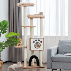Indoor Cat Tree Tower with Platform Scratching Posts