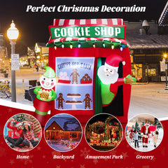 6.3 Feet Inflatable Gingerbread Cookie Shop with Santa Claus