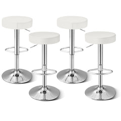 Set of 2 Adjustable Swivel Round Bar Stool Pub Chairs