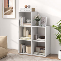3 Cube Bookshelf with Back Guardrail for Living Room Bedroom