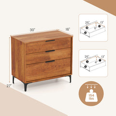 3 Drawer Dresser with Interlock System for Bedroom Living Room