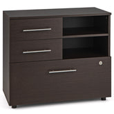 3 Drawer Lateral File Cabinet on Wheels with Storage Shelves