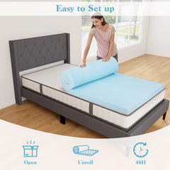 3 Inch Gel-Infused Memory Foam Mattress Topper with Removable Cover