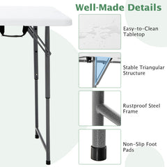 3-Level Height Adjustable Folding Table