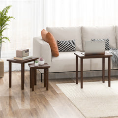 3-Piece Farmhouse Rectangle Side Table Set for Living Room