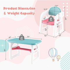 Kids Table and Chair Set with Building Blocks