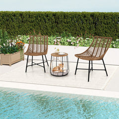 3 Piece Outdoor Furniture Set with Pet Housefor Patio Yard
