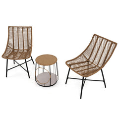 3 Piece Outdoor Furniture Set with Pet Housefor Patio Yard