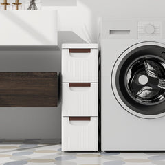 3/4/5/6-Drawer Rolling Organizer Unit Narrow Storage Cabinet with Built-In Wheels for Small Space