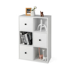 3-Tier Bookshelf with Anti-toppling Device for Living Room