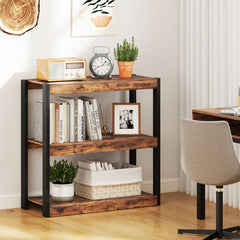 3 Tier Bookshelf Wooden Bookcase with Dual Anti-Tipping Kits