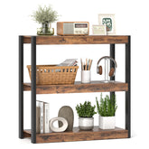 3 Tier Bookshelf Wooden Bookcase with Dual Anti-Tipping Kits