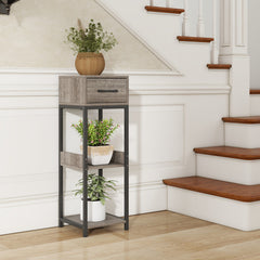 3 Tier Tall Plant Stand with Drawer Anti-tipping Devices