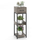 3 Tier Tall Plant Stand with Drawer Anti-tipping Devices