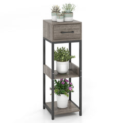 3 Tier Tall Plant Stand with Drawer Anti-tipping Devices