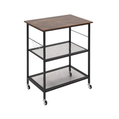 3-Tier Kitchen Utility Industrial Cart with Storage