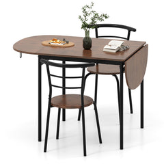 3 Pieces Dining Set with 2 Chairs and Modern Kitchen Table for Small Space
