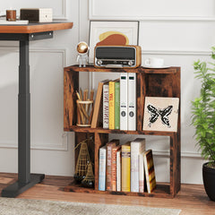 3-Tier Bookshelf with Display Shelf for Small Space