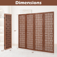 4/6-Panel Solid Wood Room Divider Folding Partition Stand
