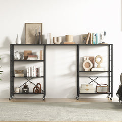 4-tier Foldable Storage Shelf for Tool Room Kitchen Living Room