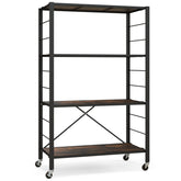 4-tier Foldable Storage Shelf for Tool Room Kitchen Living Room