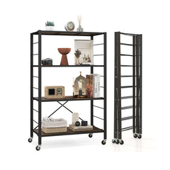 4-tier Foldable Storage Shelf for Tool Room Kitchen Living Room
