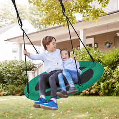 40 Inches Saucer Tree Swing Round with Adjustable Ropes and Carabiners