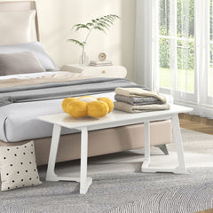 42 Inch Modern Entryway Bench Long Dining Bench with Rubber Wood Legs