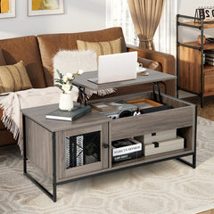 42 Inch Lift Top Coffee Table with Storage and Hidden Compartment