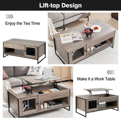 42 Inch Lift Top Coffee Table with Storage and Hidden Compartment