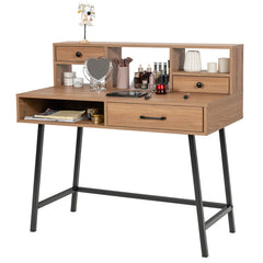 42-Inch Vanity Desk with Tabletop Shelf and 2 Drawers