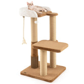 44 Inches Modern Cat Tree for Indoor Cats with Plush Padded Perch and Dangling Ball