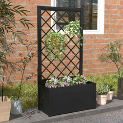 44 Inch Metal Raised Garden Bed with Trellis