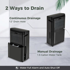 4500 Sq. Ft 57 Pint Quiet Dehumidifier for Basement with 4 Modes