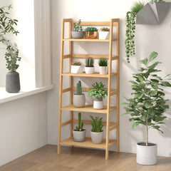 47.5 Inch 4-Tier Multifunctional Bamboo Bookcase Storage Stand