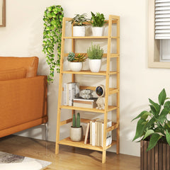 47.5 Inch 4-Tier Multifunctional Bamboo Bookcase Storage Stand