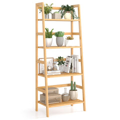 47.5 Inch 4-Tier Multifunctional Bamboo Bookcase Storage Stand