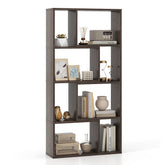 48 Inch 4-Tier Geometric Bookshelf with 8 Cubes for Living Room Bedroom