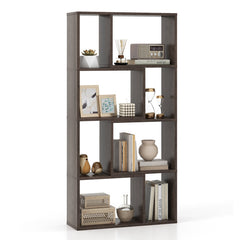 48 Inch 4-Tier Geometric Bookshelf with 8 Cubes for Living Room Bedroom