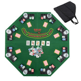 8-Player Portable Poker Table Top with Cup Holders and Chip Trays