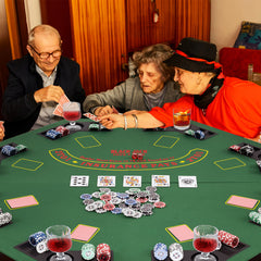 8-Player Portable Poker Table Top with Cup Holders and Chip Trays