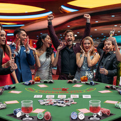 8-Player Portable Poker Table Top with Cup Holders and Chip Trays