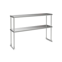 48 x 12 Inch Kitchen Stainless Steel Overshelf with Adjustable Lower Shelf