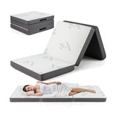 4 Inch Tri-Fold Foam Mattress with Washable Cover for Yoga Guest Mat
