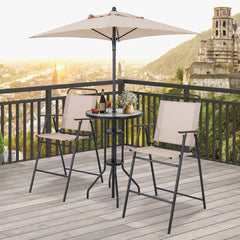4 Pieces Outdoor Bar Set with Umbrella