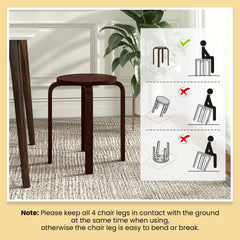 Set of 4 18 Inch Stackable Bentwood Dining Chairs with Round Top