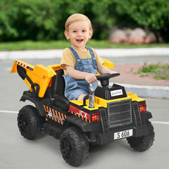 12V Battery Kids Ride On Dump Truck with Electric Bucket and Dump Bed